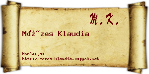 Mózes Klaudia névjegykártya